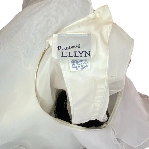 NWT Vintage Cocktail Dress Women’s Size 14 Black White Ruffles Party Holiday 80s - Picture 7 of 10